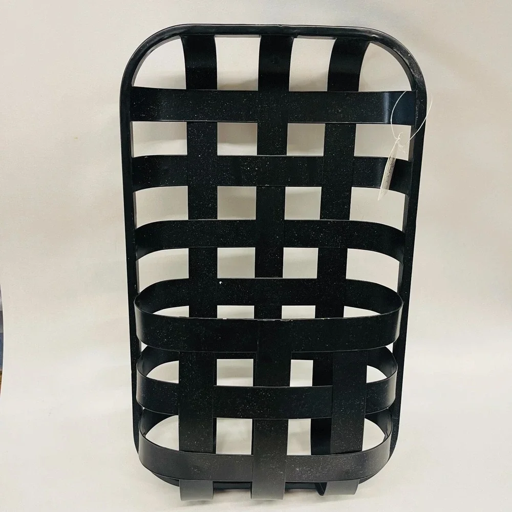 Black‎ Metal Wall Hanging Basket Organizer for Pantry, Medium,Bathroom &Other